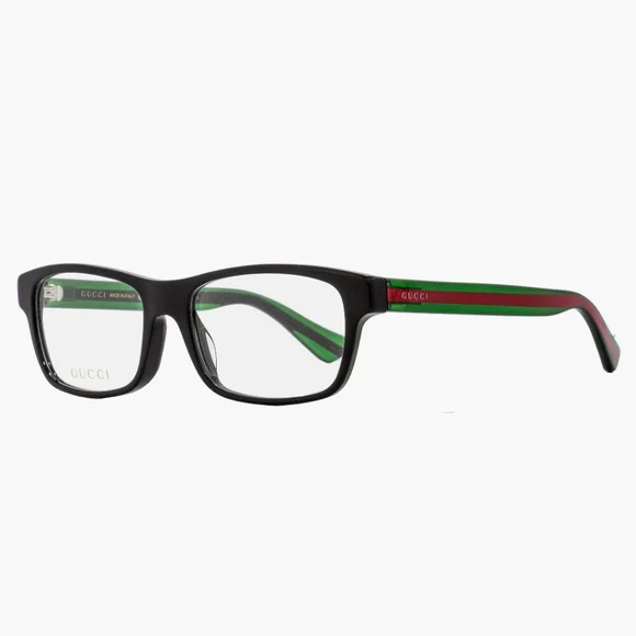 Authentic Gucci Unisex Black Green Red Logo Optical Frames